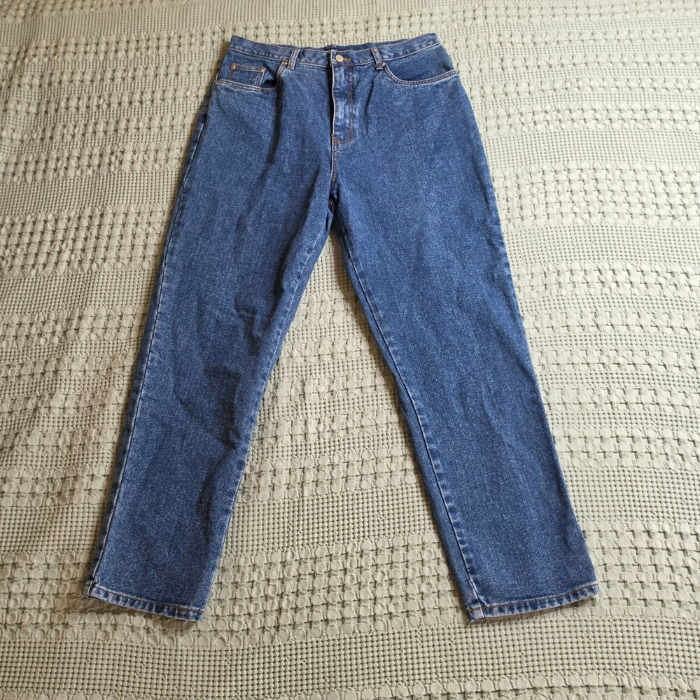 Bill Blass Vintage Blue Easy Fit Relaxed High Waist Mom Jeans Size 14 Short